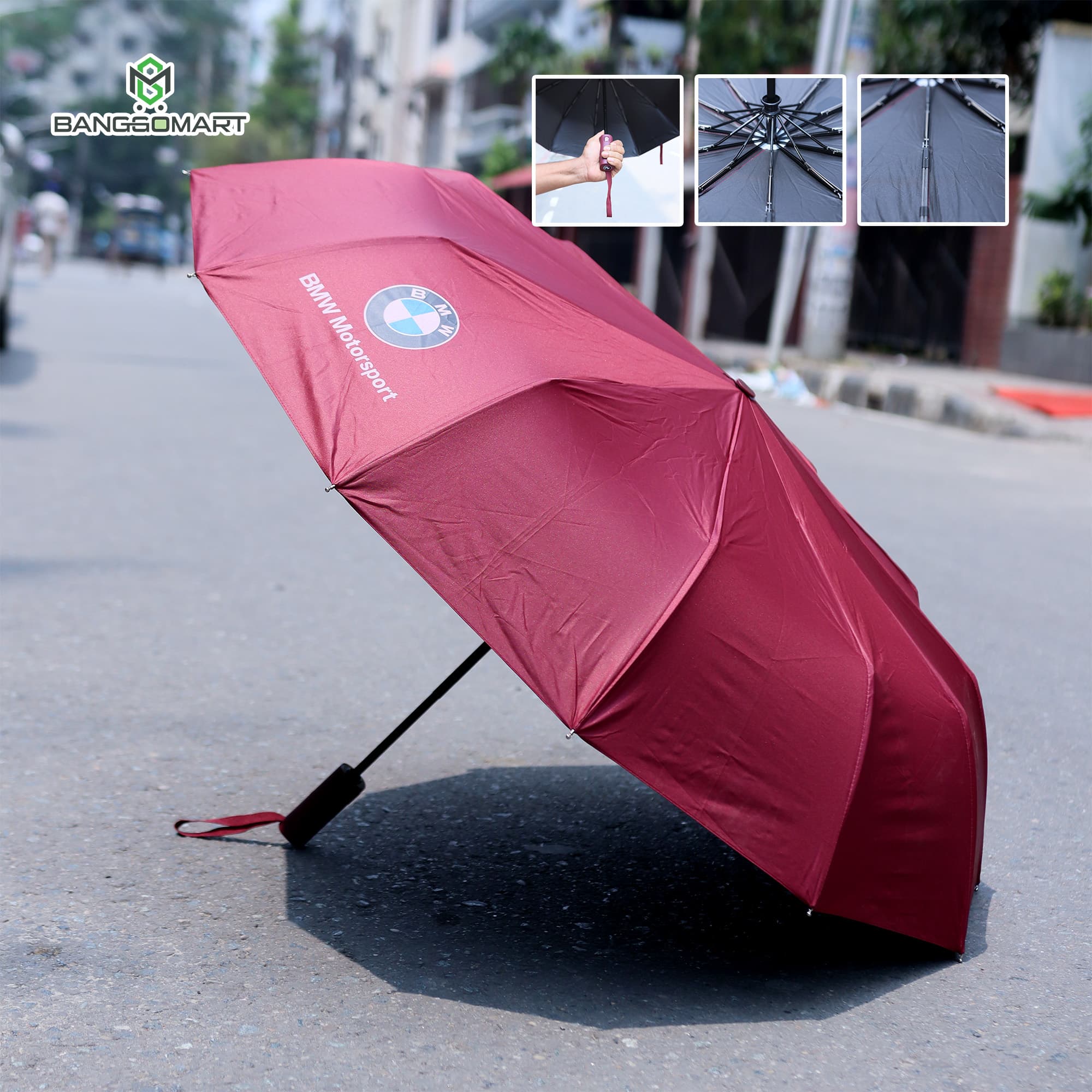 BMW Motorsport 12 Ribs Auto Switch 2 in 1 Umbrella